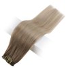 Full Shine 22 Inch Clip in Hair Extensions Human Hair Balayage Blonde Human Hair Extensions 7Pcs 120 Grams Invisible Clip in Human Hair Straight Ash Brown to Blonde Hair Clip in Extensions