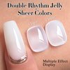 Double Rhythm Translucent Gel Polish Sheer Neutral Natural Light Milky Same Color Same Bottle 15ML Jelly Nail Polish Nail Art DIY at Home (Milky White-A1367)