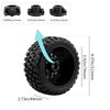 GIXCEL RC Truck Wheels and Tires Set, 12mm 14mm 17mm Hex Replaceable, 1/10 RC Short Course Truck Tires for Slash 2WD 4x4 Arrma Senton Losi Redcat Upgrade Part, Black, 4PC
