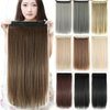 IMISSU Long Natural Thick Hair Straight Clip in on Synthetic Hair Extensions Hairpieces for Women (28 inches, Light Brown)