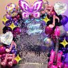 Singer Balloons 16Pcs Butterfly Music Note Guitar Disco Foil Balloons for Birthday Disco Party Singer Fans Party Decoration Supplies