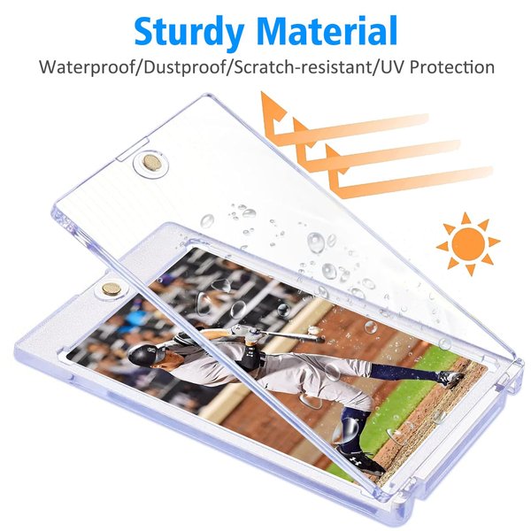 5ct Magnetic Card Holder, 35pt Card Holder for Trading Cards, Magnetic Card Protectors for Sports Cards, Card Display Case for Game Cards, Baseball Cards