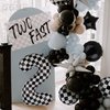 40 Inch Checkered Number Balloon 2 Black and White Two Fast Race Car Birthday Balloons Baby Hippie Smile Party Shower Boys 2nd Birthday Race Car Theme Party Decor Supplies 5 Pcs