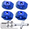 Hobbypark Aluminum 12mm Hex Wheel Hubs Adapters with Locknuts for Arrma 1/10 Granite Voltage MEGA 2WD Granite 4X4 Big Rock Senton, Set of 4 (Blue)