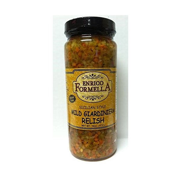 Enrico Formella | Mild Giardiniera Relish | Italian – Chicago Style Pickled Vegetable Spread 16oz.