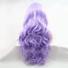 xiweiya Lilac Purple Lace Front Wigs for Women Makeup, Long Wavy Lavender Purple Hair Wig with 13x3 Lace Natural Hairline Realistic for Drag Queen Halloween Cosplay Wigs