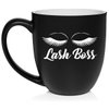 Daylor Lash Boss Makeup Lash Extension Artist Ceramic Coffee Mug Tea Cup Gift (16oz Matte Black)