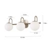 ZHUOER Brushed Nickel Bathroom Vanity Light Fixtures 3 Lights Milk White Glass Globe Shade Modern Wall Sconce Lighting Bath Vanity Lights Bar Over Mirror (Exclude G9 Bulb)