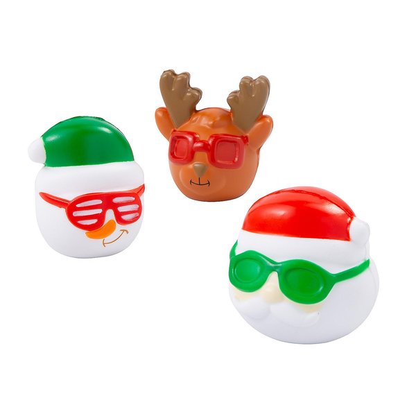 Fun Express Christmas Squishies Set - Holiday Stress Relief Fidget Balls & Relaxables for Christmas Parties Stocking Stuffers & Favors - Perfect for Fun Holiday Fun & Stress Relief - 12 Pieces