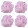 iboodi 60g/pcs Pink Mesh Bath Sponge Shower Pouf Loofahs Shower Puff Pack of 4 (Pink)