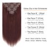 Caliee Clip in Human Hair Extensions Burgundy Wine Red 99J Hair Straight Real Human Hair Extensions Clip in 140g 20 Inch Red Clip in Extensions 100% Virgin Hair Extensions 7PCS