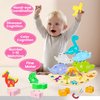 Montessori Dinosaur Stacking Toys - Magnetic Dinosaur Blocks, Matching & Sorting & Balance Board Game for Kids, Numbers 1-10 Learning Toys for 3 4 5 Year Old, Educational Gifts for Boys Girls Birthday
