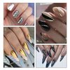 HOSAILY 2x8ml Metallic Painting Gel Kit, Mirror Silver Gold Gel Nail Polish, Super Glossy Shine 3D Metal Painted Gel, Mirror Chrome Effect Nail Art Soak Off UV/LED DIY Nail Manicure Drawing Decoration