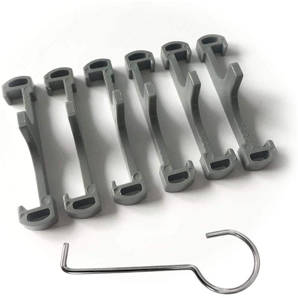 Neodrain Grey Plastic Clip for Linear Drain, Tile Tray supporter, Only for Neodrain 18",24",28",32",36",48",60",72" Tile-insert Shower Drain, with Lifting Hook, 6 PCS