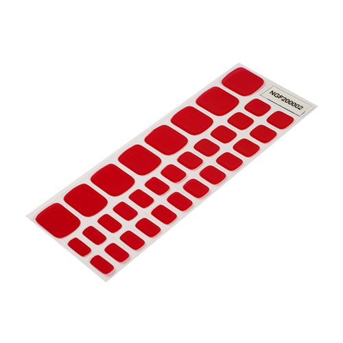 Semi Cured Gel Toenail Strips, Red Toenail Stickers Pedicure Strips Long Lasting Salon Quality Nail Wraps with Nail File & Wood Stick(UV/LED Lamp Required）