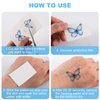 HINZIC 12 Sheets Colorful Butterfly Temporary Tattoo Stickers Waterproof Glitter 3D Hearts Stars Flowers Set Tattoos for Women Body Makeup Birthday Party Gift