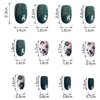 24Pcs St. Patrick’s Day Press On Nails Short Fake Nails Oval Nails Press Ons Acrylic Nails Full Cover False Nails With Shamrock Designs Green Glitter Glue On Nails Stick On Nails For Women