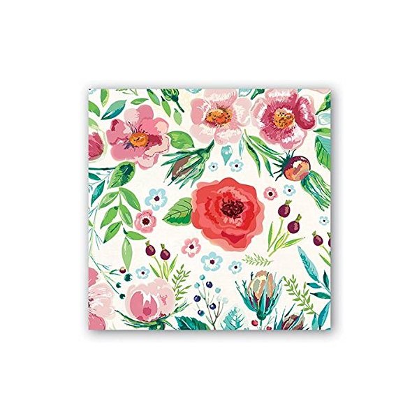 Michel Design Works 20 Count 3-Ply Paper Cocktail Napkins, Wild Berry Blossom