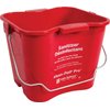 San Jamar Kleen-Pail Pro Sanitizer Pail Cleaning Bucket with Bail Handle for Cleaning, Kitchens, Restaurants, And Janitorial Use, Plastic, 6 Quarts, Red
