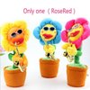 Musical Singing Dancing Repeating Talking Sunflower Soft Plush Funny Creative Saxophone Kids Toy(Yellow)