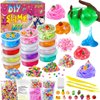 YOPINSAND 12 Cups DIY Slime Kit, Slime Making Kit for Girls, Crystal Clear Slime, Glow in The Dark Slime with Add-ins, Foam Balls, Charms, Slime Party Favors Gift Toys for Kids 3-12