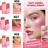 BEUKING Heart Blush Stick, Matte Rouge Stick, Cheek Contour Pen, Long Lasting Water Proof Non-Greasy Smooth, Buildable Lightweight Cream Blush, Easy Application High-Gloss Finish (05#, 0.21 OZ)
