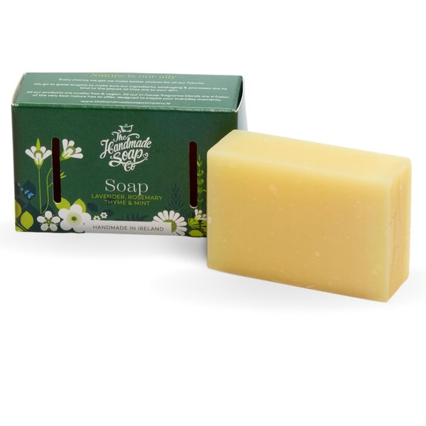 The Handmade Soap Company Soap Bar, Lavender, Rosemary, Thyme & Mint Handmade Bar of Soap, Natural Bar Soap, Organic Bath Soap, Cruelty Free & Vegan Hand Soap Bar, 3.5 oz