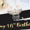 Araluky Sweet 16 Birthday Decorations for Girls with Sweet 16 Sash and Tiara, Sweet 16 Party Decorations 16th Birthday Sash and Crown Set Sweet 16 Gifts for Girls-Gold