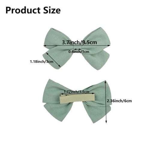 MOODKEY 10PCS 3.7 In Bows Hair Clips for Girls Hair Bows Fully-Lined Alligator Hairpins Pigtail Hair Barrettes Hair Accessories for Girls Toddlers Women