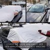 Universal Fit Windshield Snow Cover, Compact and Mid-Size SUVs, Anti-Theft Tuck-in Flaps, Cotton Lined PEVA Fabric with Aluminum Foil Lamination, Mirror Covers Included, Patent Pending