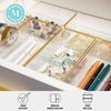 Martha Stewart Kerry Plastic Stackable Office Desk Drawer Organizers, 6" x 3", 6 Pack, with Gold Trim
