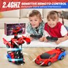 Vaofrean Remote Control Car for Kids,RC Cars for Boys Transformation Car Robot Toys with Controller, Hobby Racing Car Toys Christmas Birthday Gift for 3 4 5 6 7 8 9 Year Old Girls Boys (Red)