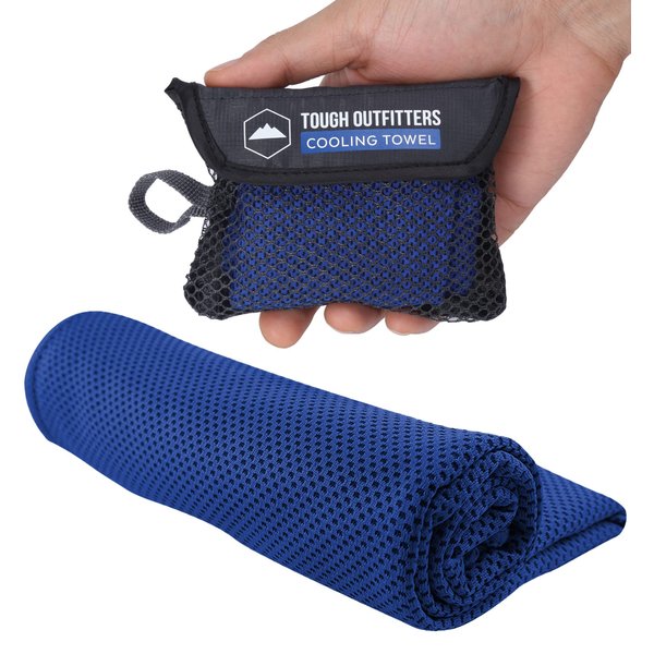 Tough Outdoors Cooling Towel, Royal Blue, 10 in x 10 in, Evaporative Cooling Fabric, Ideal for Sports, Camping, Beach, and Outdoor Activities