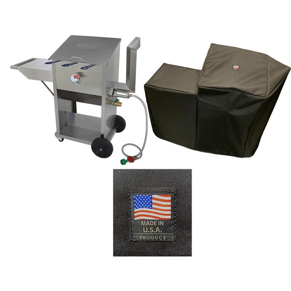 Enterprises 700-709 PVC Coated Polyester Cover 5009 Full Length Custom Protection Made for 9 Gallon Deep Fryer Protection from The Elements Made in The USA Compatible with Bayou Classic Deep Fryer