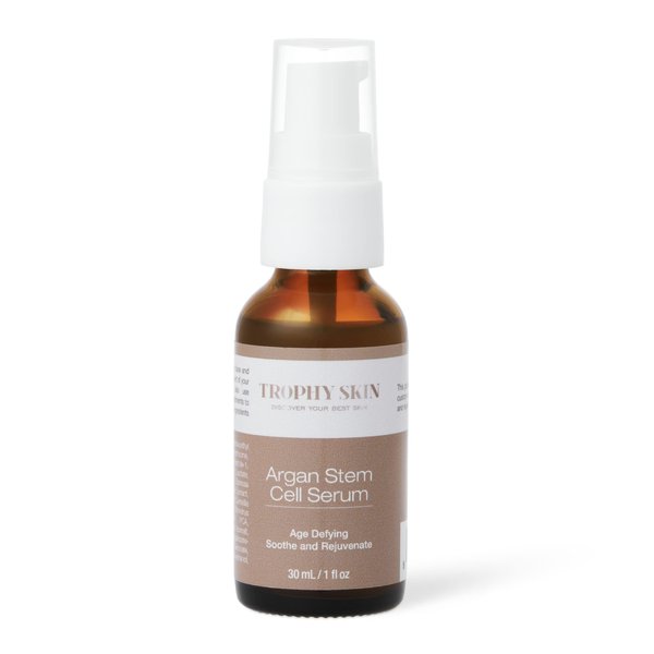 Trophy Skin Argan Stem Cell Serum - Topical Age-Defying Skin Hydrator with Hyaluronic Acid and Argan Oil to Soothe, Nourish, and Rejuvenate Face for Moisturized and Glowing Skin - 30 mL