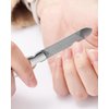 Nail File,Mini Professional Double Sided Stainless Steel Nail File with Non-Slip Handle and Leather Case,Nail Buffering Files Washable,Metal Nail File for Men and Women