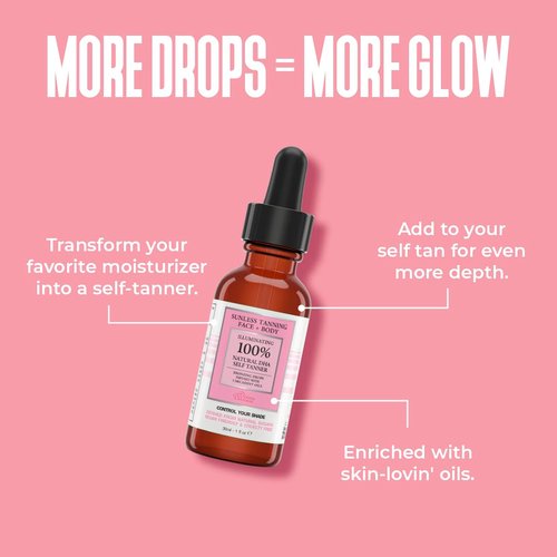Self Tanner Drops for Face Tanner - Sunless Tan, Body and Face Self Tanning Drops - Body & Face Self Tanner Drops for a Natural Looking Self Tan