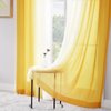 Melodieux Yellow Ombre Sheer Curtains 84 Inches Long for Living Room, Bedroom Chiffon Yellow White Gradient Rod Pocket Voile Drapes, 52 by 84 Inch, 2 Panels