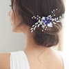 Wedding Hair Comb Banquet Blue Rhinestone Hair Accessories Something Blue for Brides Hair Clip for Bridesmaid and Women Girls