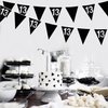 26Ft Silver Black 13th Birthday Party Decorations 13th Fabric Pennant Banner Garland Streamers for Girls Boys Official Teenager Omg Ur A Teenager Birthday Cheers to 13 Years Anniversary Supplies