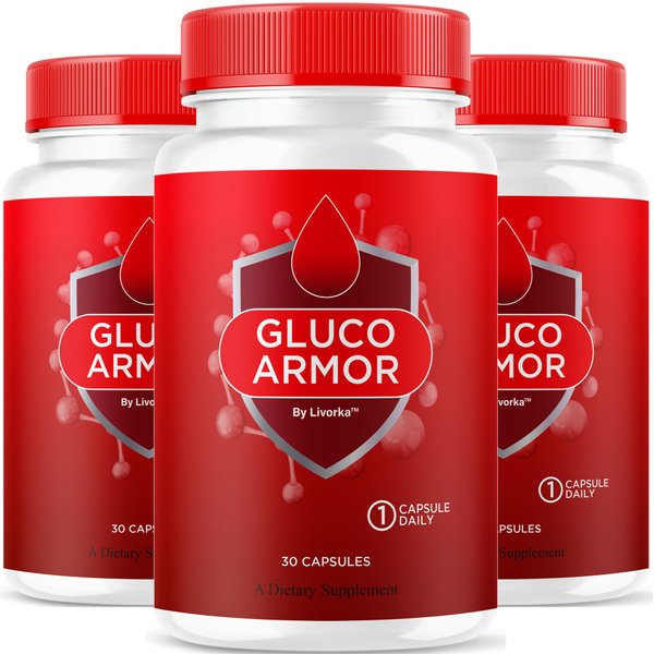 (3 Pack) Gluco Armor Capsules - Official GlucoArmor Pills, Gluco Armor Supplement Advanced Premium Formula for Healthy Circulation, All Natural Support GlucoArmour, 90 Capsules for 3 Months