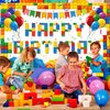 Tatuo Building Block Birthday Banner Building Blocks Party Backdrop Building Blocks Birthday Party Decoration Birthday Banner Photography Background for Party, 72.8 x 43.3 Inch