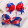 Independence Day Hair Clips American Flag Bow Hair Clips Patriotic Hair Accessories 4th of July Memorial Day Party Decorations Cute Hair Clips for Girls 2PCS