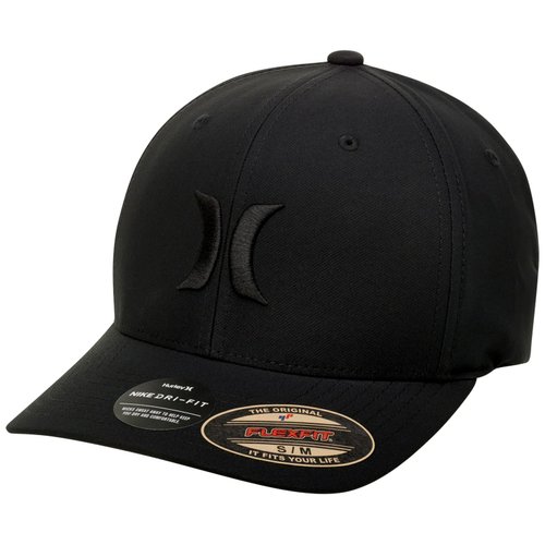 Hurley Men's One and Only Flexfit Hat, Black, Small/Medium