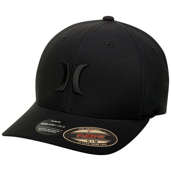 Hurley Men's One and Only Flexfit Hat, Black, Small/Medium