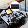 8 Gang Marine Switch Panel, Boat Rocker Switch Panel Waterproof, 12V Aluminum Switch Panel, Marine Toggle Switches ON/Off with Circuit Breaker 5A 10A 15A for Car RV Truck (Blue)