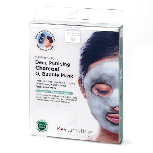 Earth Therapeutics Deep Purifying Charcoal Bubble Mask - 3 Pack (3 Masks)