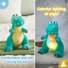 Houwsbaby 13'' LED Glowing Dinosaur T-Rex Light Up Stuffed Animal Night Light Plush Toy Hugging Soft Kawaii Gifts for Kids Boys Girls Decoration Holiday Birthday Present, Green
