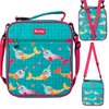 Bentology Convertible Soft Blue Narwhal Insulated Durable Lunch Bag For Kids-Zippered Outer Pocket-Adjustable Straps Convert to Backpack, Shoulder Bag or Lunch Box- Back To School & Travel