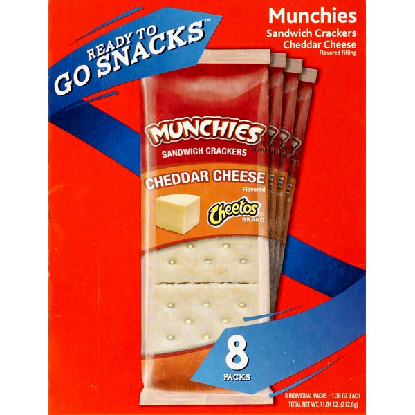 Munchies Sandwich Crackers Cheddar Cheese on Golden Toast Crackers - 8 PK